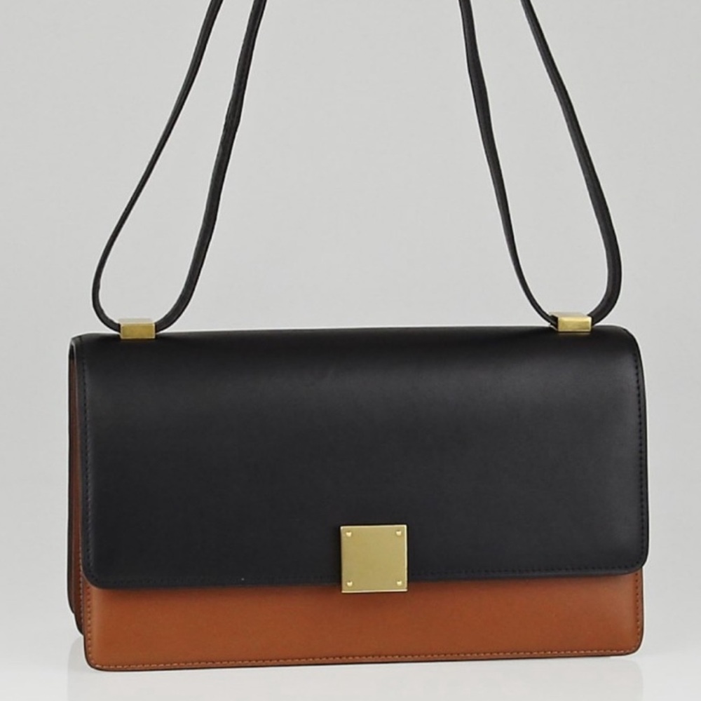Celine Black and Tan Shoulder Bag